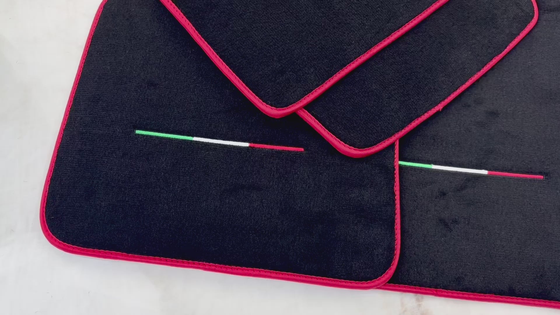 Black Floor Mats for Ferrari Purosangue Long with Red Trim | Italian Edition - AutoWin