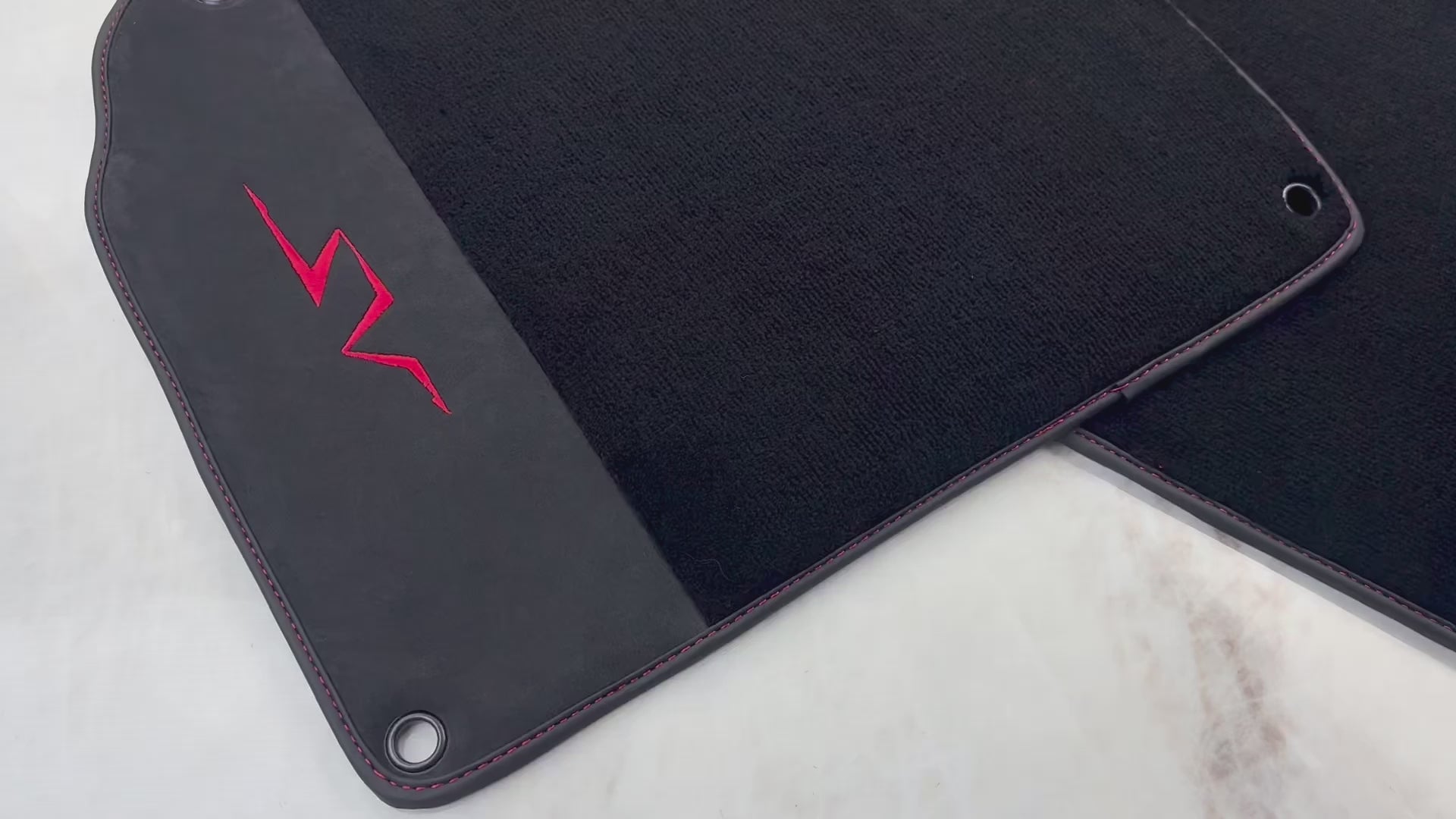 Black Floor Mats for Lamborghini Aventador SV with Alcantara Leather - AutoWin.EU