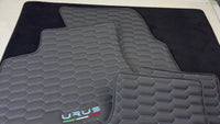 Floor Mats Set with Trunk Mat for Lamborghini Urus with Black Leather