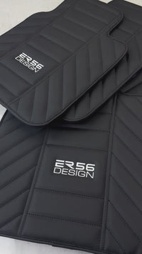 Black Leather Floor Mats for Rolls Royce Black Badge Wraith ER56 Design