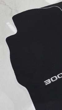 Black Floor Mats For Nissan 300ZX (1990-2000) with White Trim