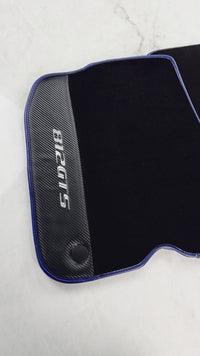 Tapis de voiture noirs pour Ferrari 812 GTS (2019-2023) en cuir carbone
