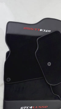 Schwarze Fußmatten für Ferrari GTC4 Lusso (2016–2023) mit Leder