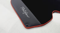 Tapis de voiture noirs pour Ferrari Portofino (2018-2023) avec cuir et garniture rouge