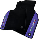 Purple Leather Black Floor Mats for Lamborghini Aventador | Black Trim - AutoWin