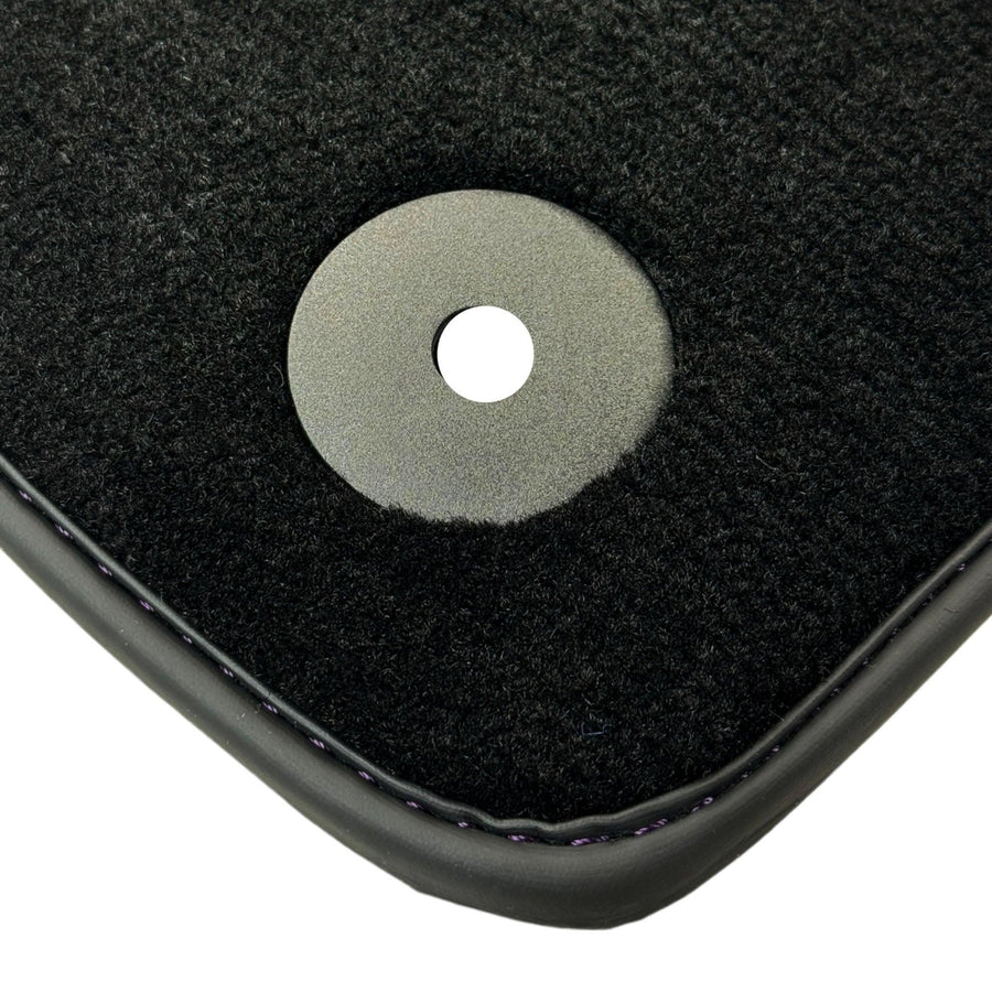 Purple Leather Black Floor Mats for Lamborghini Aventador | Black Trim - AutoWin