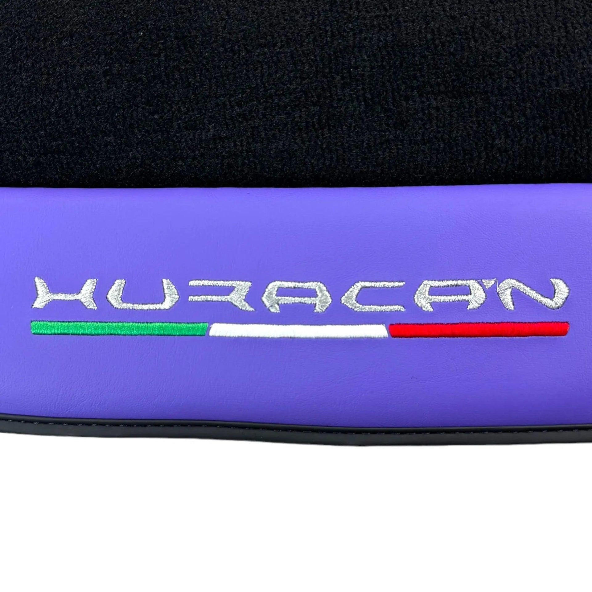Purple Leather Black Floor Mats for Lamborghini Huracan | Black Trim - AutoWin