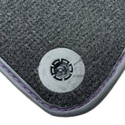 Purple Leather Black Floor Mats for McLaren 600 LT (2018-2020) | Black Trim - AutoWin