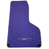 Purple Leather Floor Mats for Lamborghini Huracan with White Trim - AutoWin