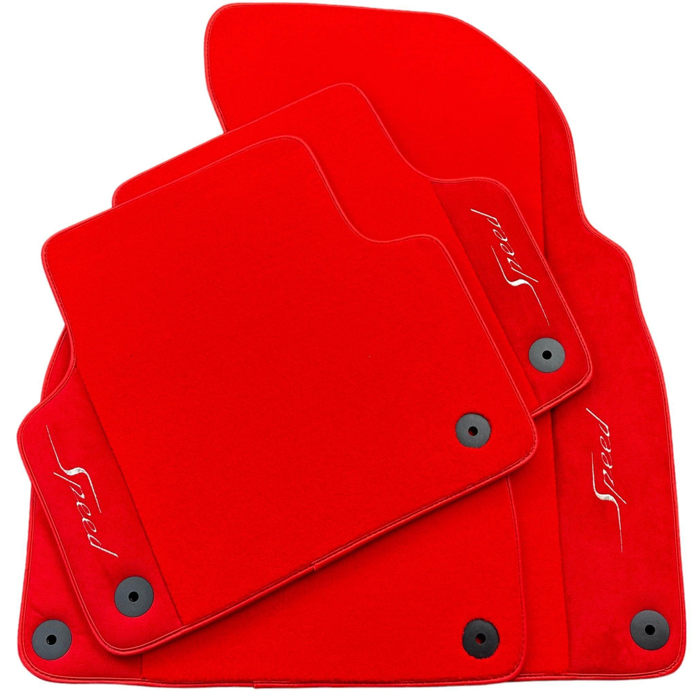 Red Floor Mats For Bentley Flying Spur (2005-2013) with Alcantara Leather - AutoWin