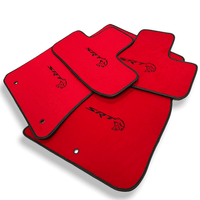 Red Floor Mats For Dodge Challenger SRT 2011-2021 With Emblem Tailored - AutoWin