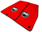 Red Floor Mats For Dodge Viper (2003-2006) With Emblem Tailored - AutoWin