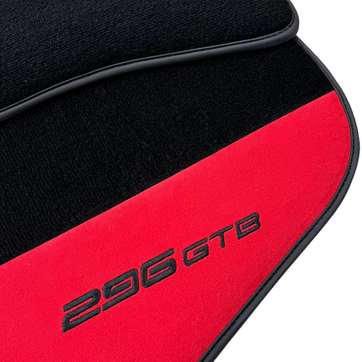 Red Floor Mats for Ferrari 296 GTB (2022-2027) with Alcantara Leather - AutoWin
