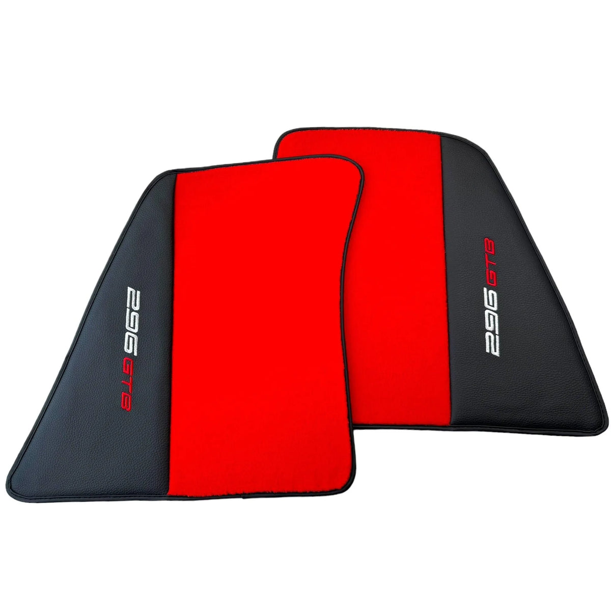 Red Floor Mats for Ferrari 296 GTB (2022-2027) with Leather - AutoWin