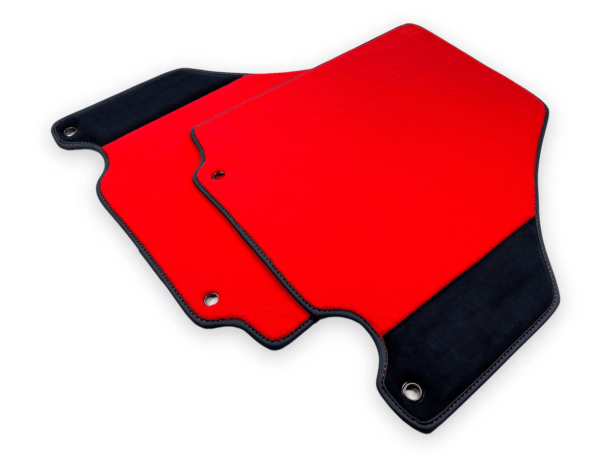 Red Floor Mats For Ferrari 360 Modena 1999-2005 With Alcantara Leather - AutoWin