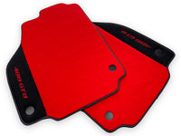 Red Floor Mats For Ferrari 488 GTB 2015-2022 Carpets With Alcantara Leather - AutoWin