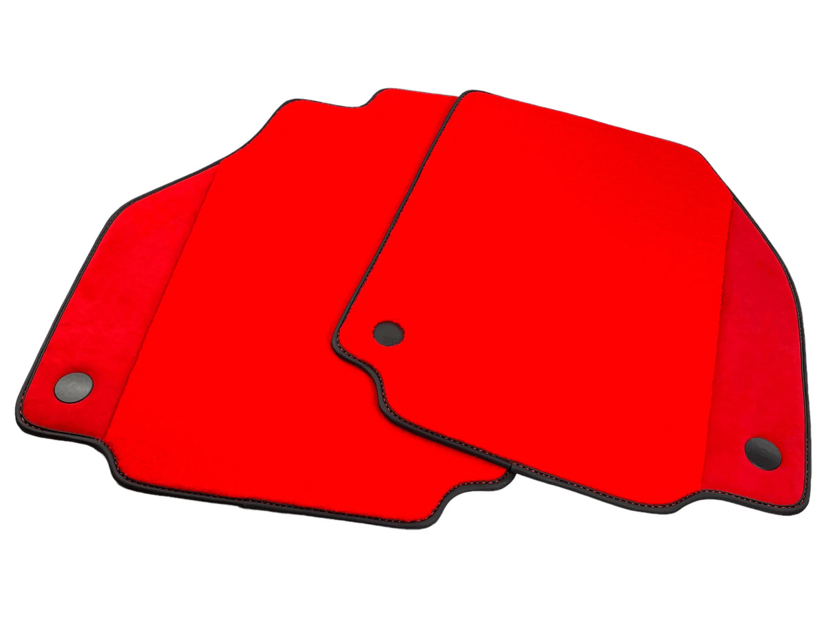 Red Floor Mats For Ferrari 488 Spider 2016-2022 With Red Alcantara Leather