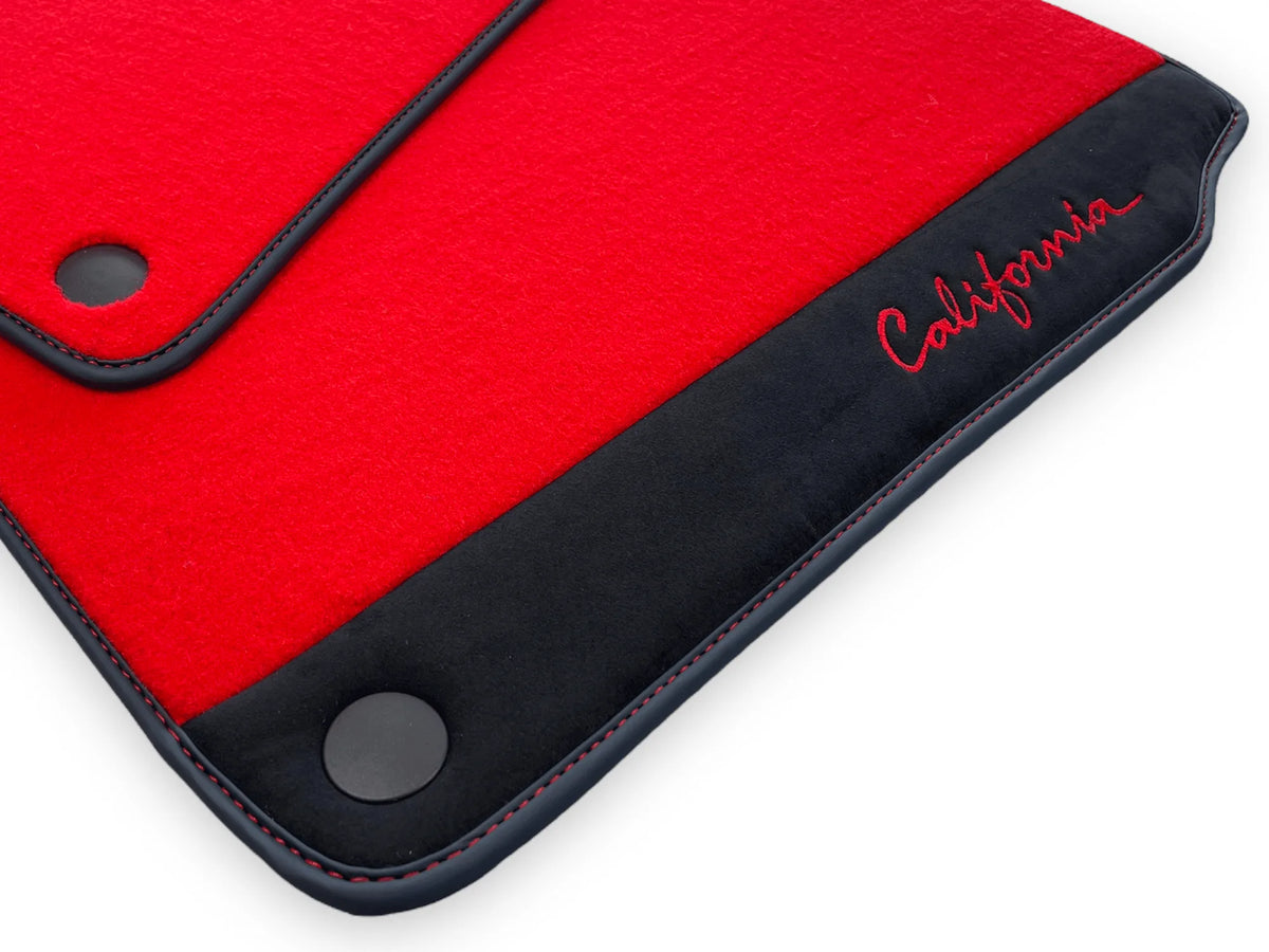 Red Floor Mats For Ferrari California 2008-2014 With Alcantara - AutoWin