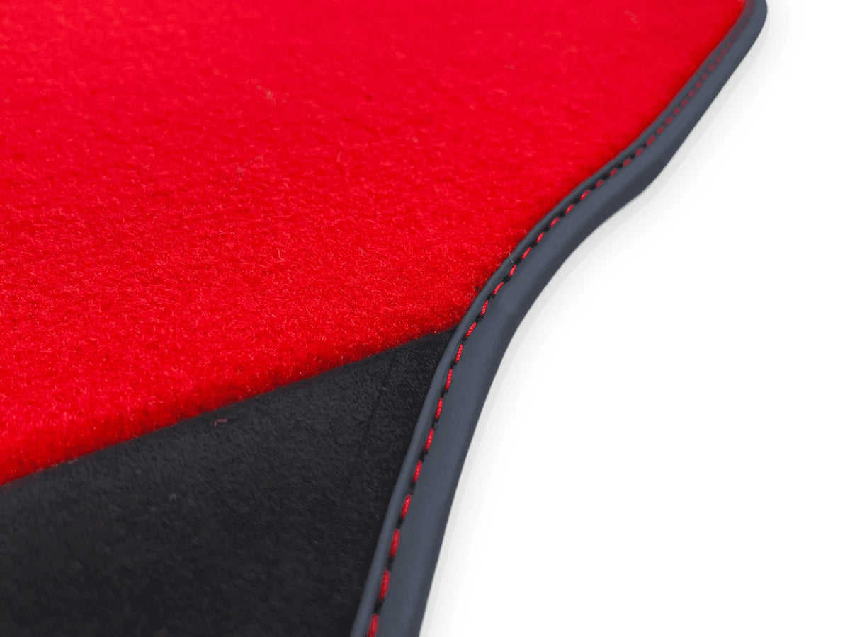 Red Floor Mats For Ferrari F430 2004-2009 With Alcantara Leather - AutoWin