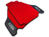 Red Floor Mats For Ferrari F430 2004-2009 With Carbon Fiber Leather - AutoWin