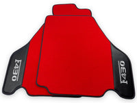 Red Floor Mats For Ferrari F430 2004-2009 With Carbon Fiber Leather - AutoWin
