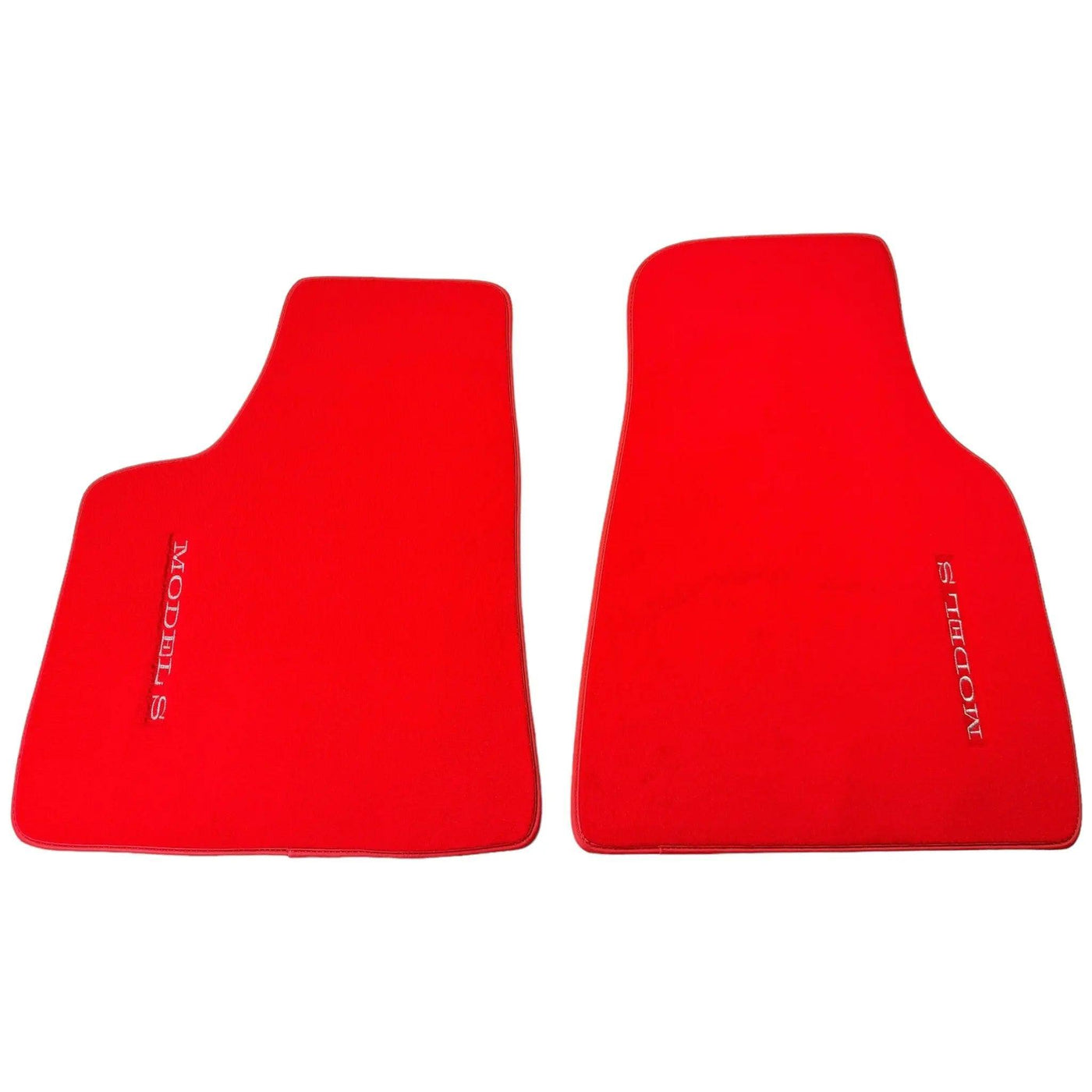Red Floor Mats For Tesla Model S (2012-2023) with Red Trim - AutoWin