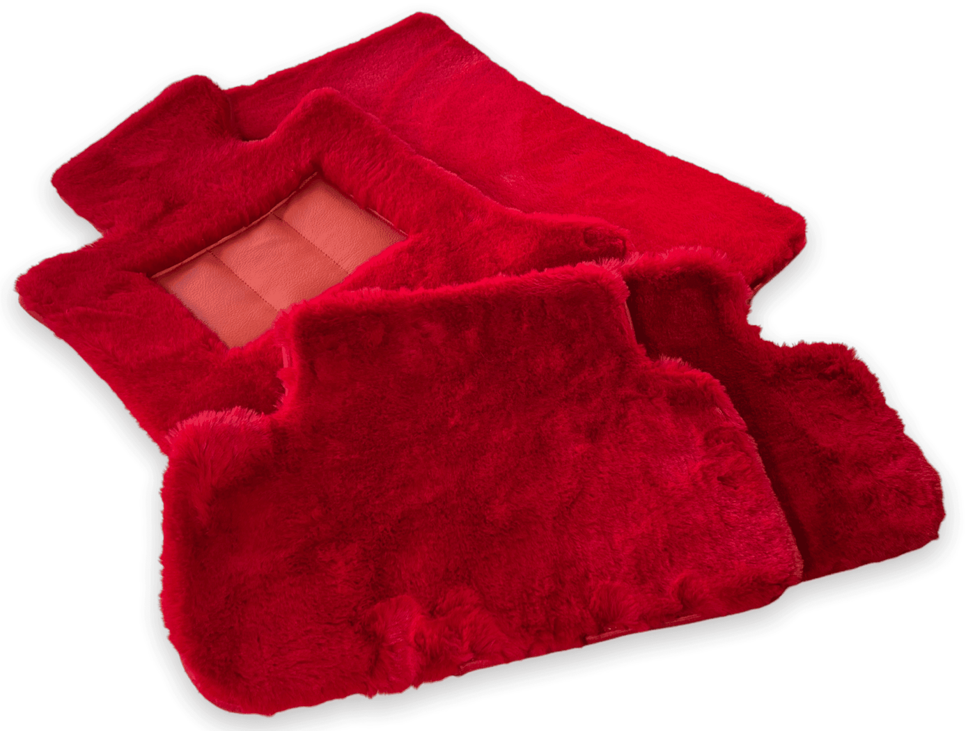 Red Sheepskin Floor Mats for Rolls Royce Spectre (2023-2024) ER56 Design Brand - AutoWin