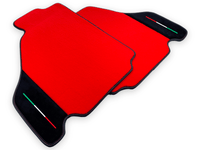 Red Floor Mats For Ferrari F430 2004-2009 With Alcantara Leather - AutoWin