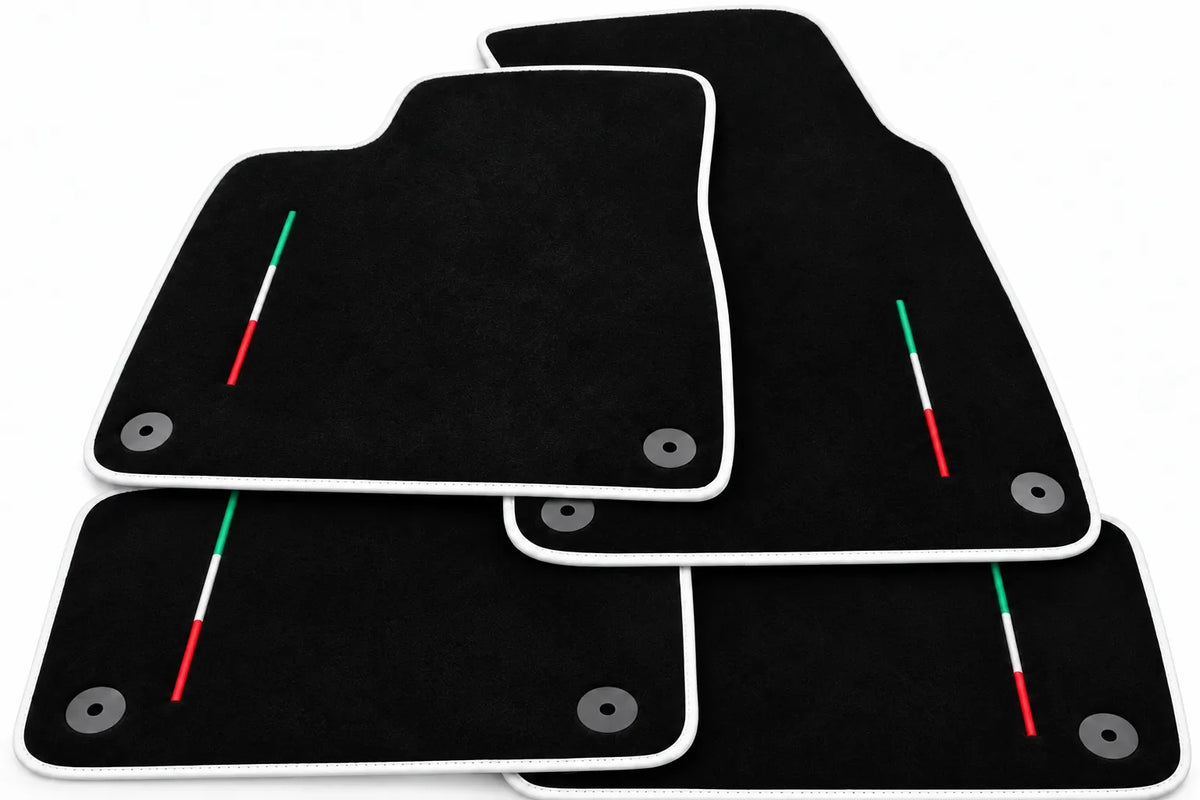 Floor Mats For Lamborghini Urus Black Tailored Black Trim - White