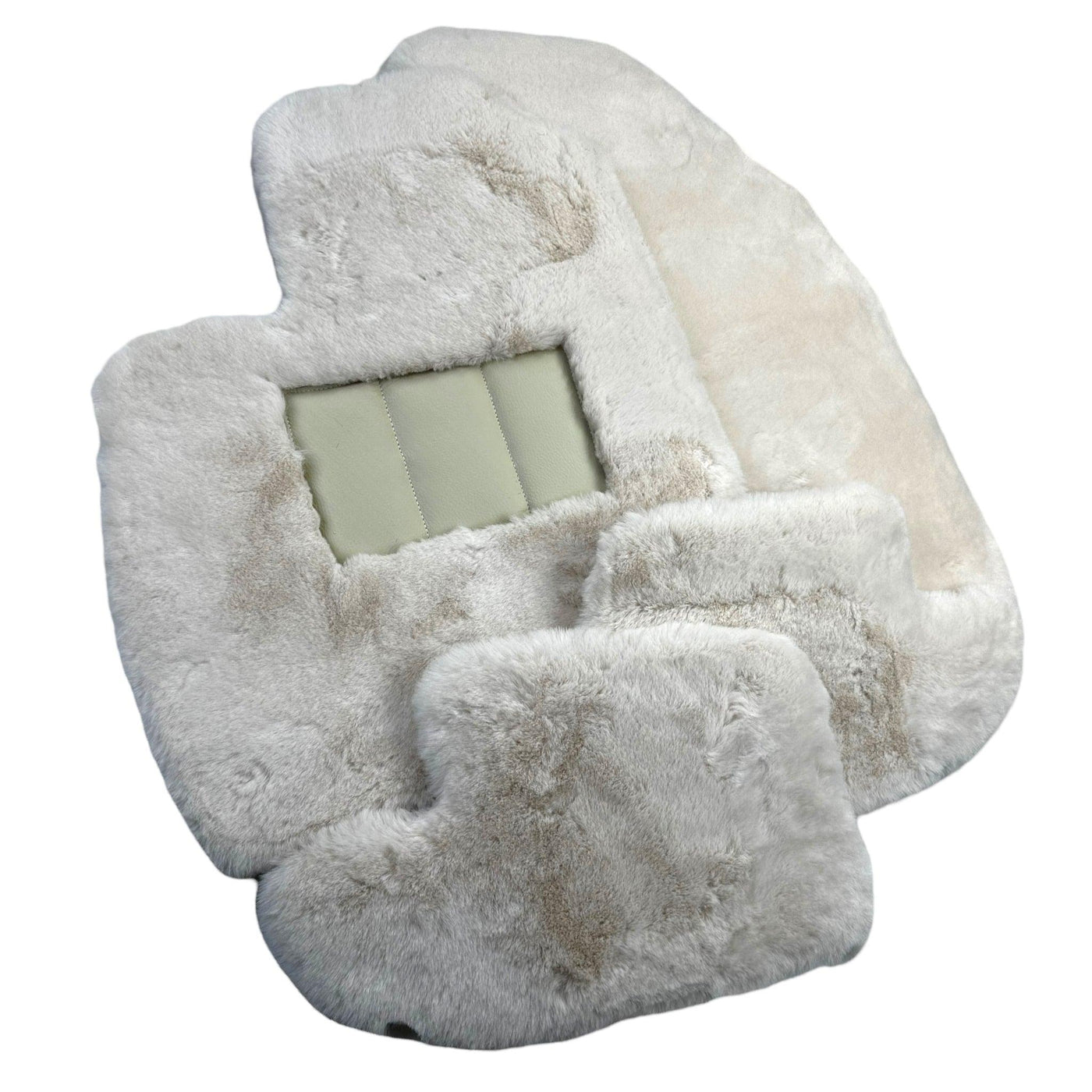 White Sheepskin Floor Mats for Bentley Continental GT (2018-2023) ER56 Design - AutoWin