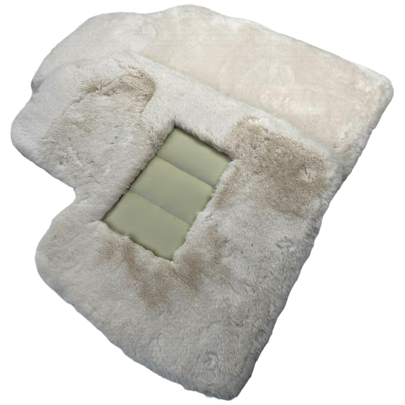 White Sheepskin Floor Mats for Bentley Continental GT (2018-2023) ER56 Design - AutoWin