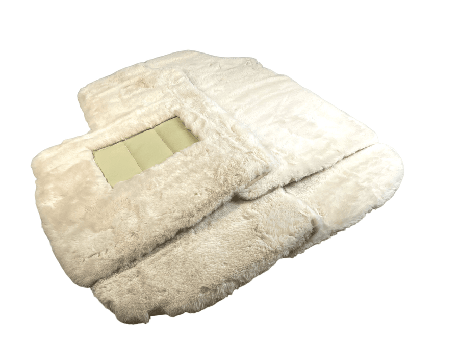 White Sheepskin Floor Mats For Bentley Continental GTC (2006–2011) Er56 Design - AutoWin