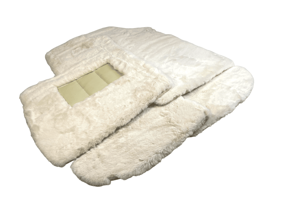 White Sheepskin Floor Mats For Bentley Continental GTC (2006–2011) Er56 Design - AutoWin