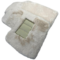 White Sheepskin Floor Mats for Bentley Continental GTC (2011-2018) ER56 Design - AutoWin