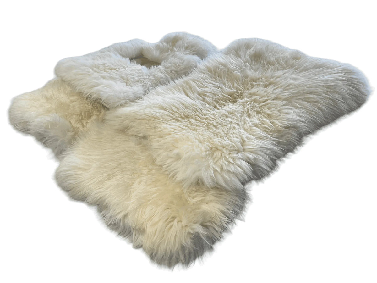 White Sheepskin Floor Mats For Rolls Royce Ghost Series II (2021-2024) ER56 Design Brand - AutoWin