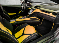 Alfombrillas de coche negras personalizables para Lamborghini Urus con ribete amarillo