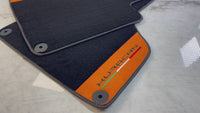Alfombrillas negras para coche para Lamborghini Huracan con piel Alcantara naranja