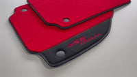 Tapis de voiture rouge pour Ferrari 458 Italia 2009-2015 en cuir Alcantara noir
