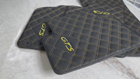 Leather Floor Mats for Porsche Panamera 2017-2023 971 Yellow Sewing