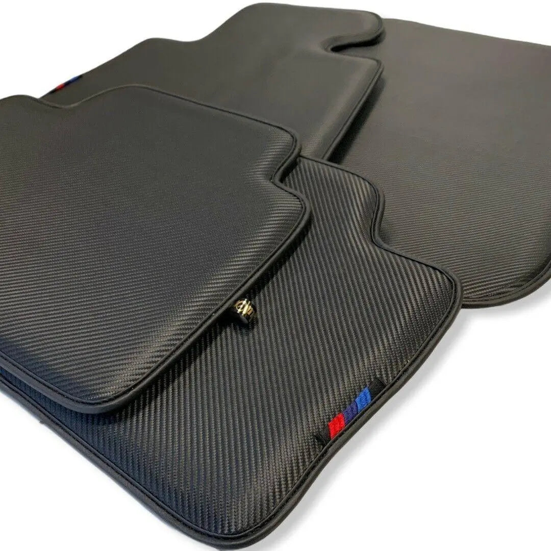 Floor Mats For BMW M3 Series F80 Autowin Brand Carbon Fiber Leather - AutoWin