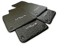Floor Mats For Lamborghini Urus Leather Yellow Stitching - AutoWin