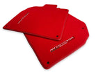 Floor Mats for Lamborghini Aventador Red Color Carpet - AutoWin