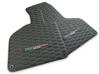 Green Stitched Leather Mats for Lamborghini Huracan