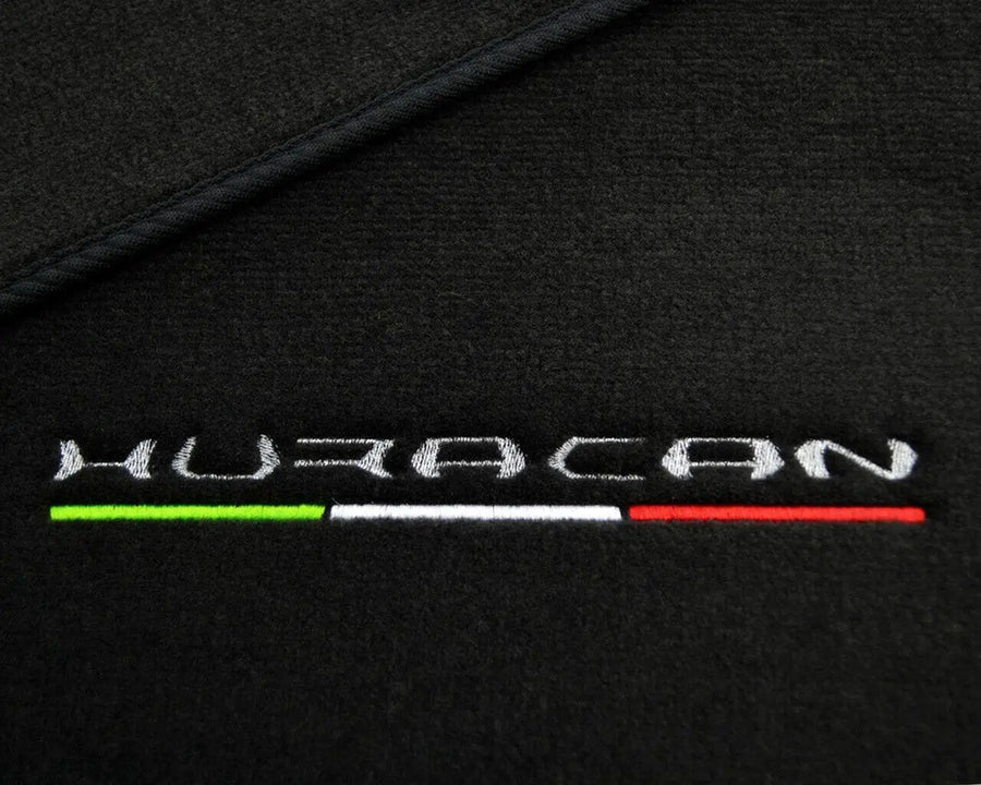 Floor Mats for Lamborghini Huracan With Italian Flag and Huracan Logo - AutoWin