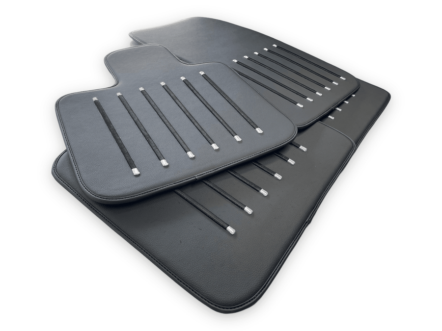 Leather Floor Mats For Rolls Royce Black Badge Phantom VIII (2017-2024) Black - AutoWin