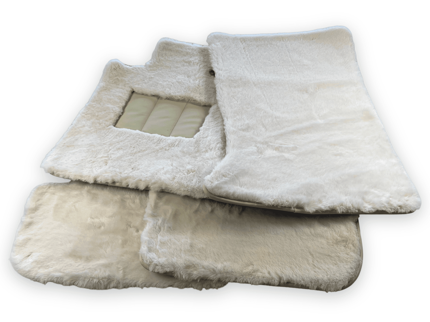 Luxury White Sheepskin Floor Mats for Rolls Royce Dawn Rr6