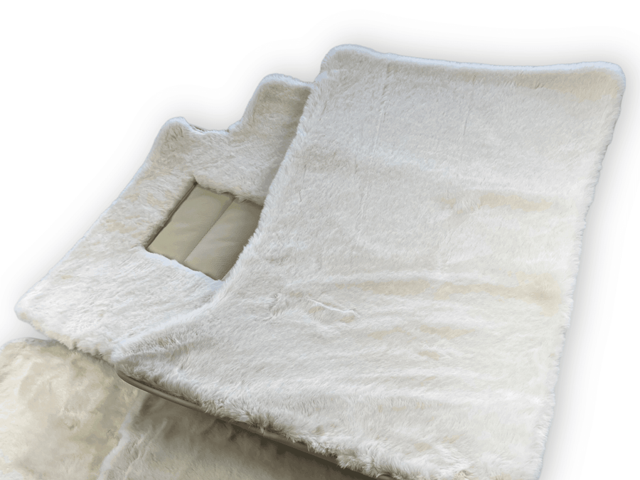 Luxury White Sheepskin Floor Mats for Rolls Royce Dawn Rr6