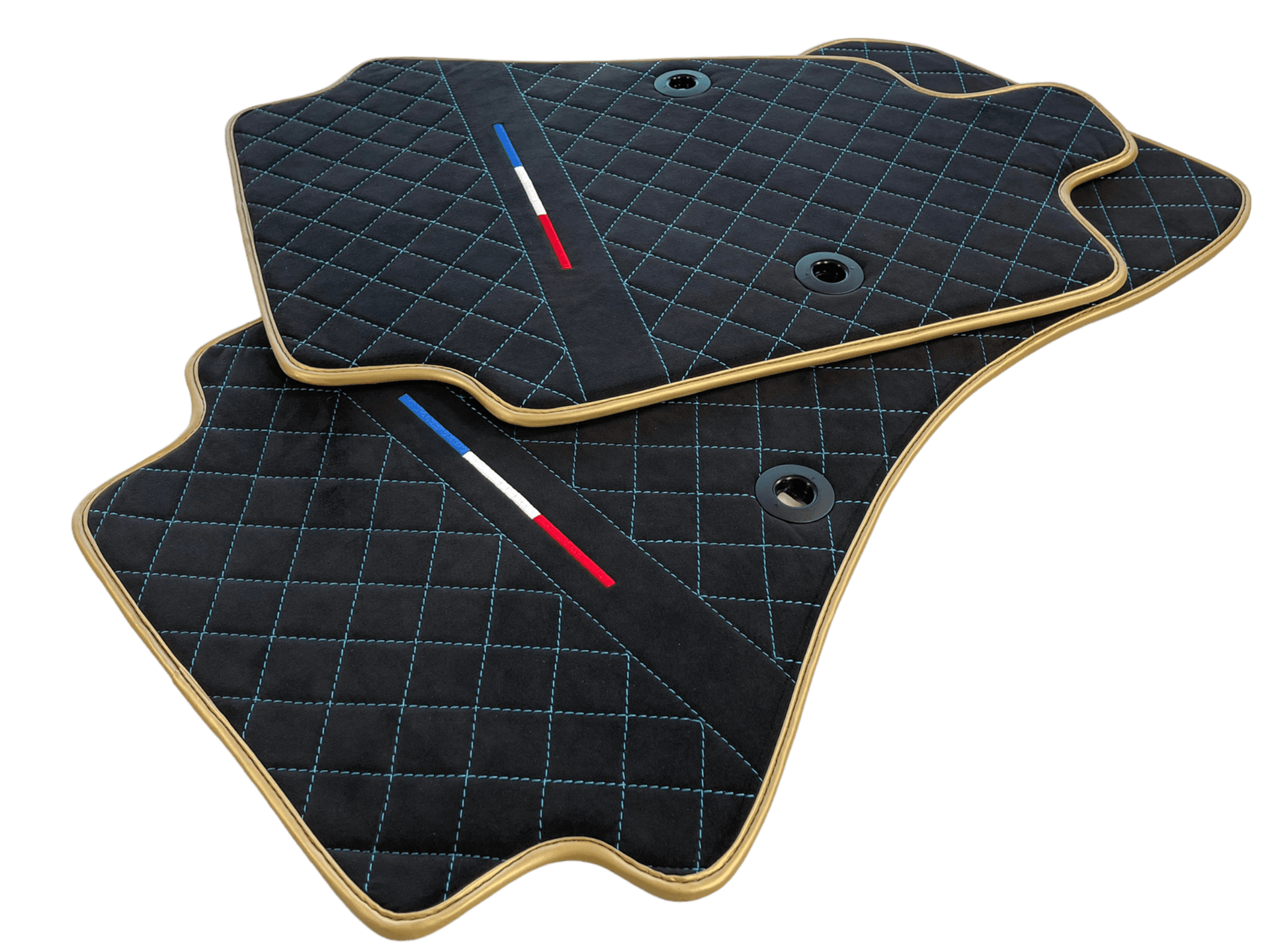 Floor Mats For Bugatti Chiron Alcantara Leather Gold Edition - AutoWin