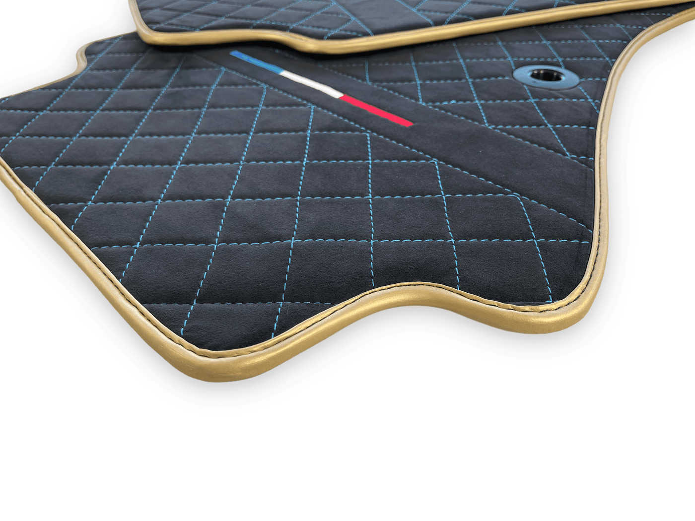 Floor Mats For Bugatti Chiron Alcantara Leather Gold Edition - AutoWin