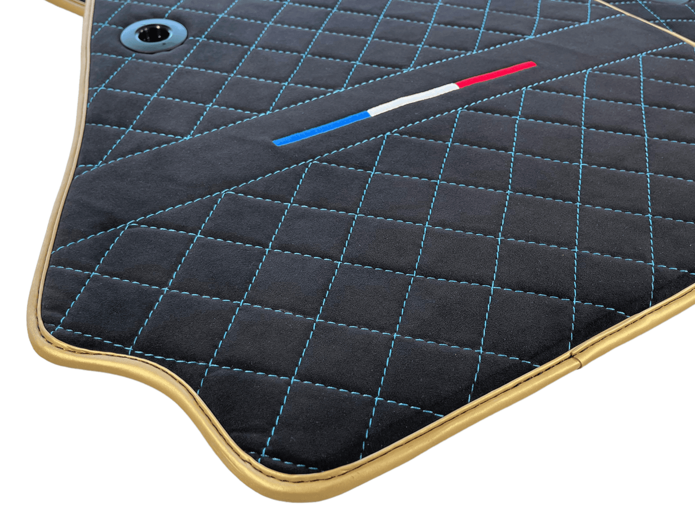Floor Mats For Bugatti Chiron Alcantara Leather Gold Edition - AutoWin